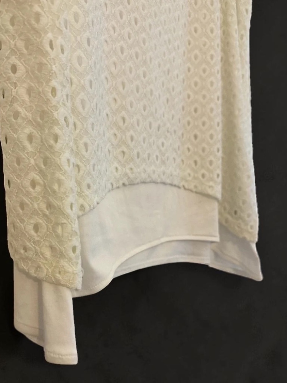 Simply Vera Vera Wang White Eyelet Layered Sleeveless Top L - Picture 4 of 16